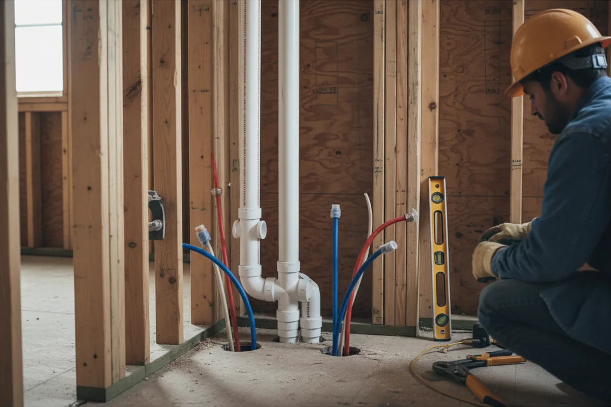 Drain and supply rough-in during Leak Detection in Pickerington